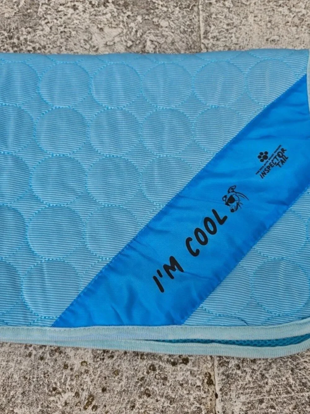 Inspector Tail Pet Mat Self Cooling Mat for Dog Blue Cool Core Fabric Mesh New